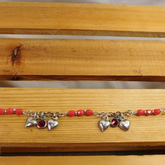 Ladies DV Italy Sterling Silver 925 Coral Bracelet - Picture 2 of 3